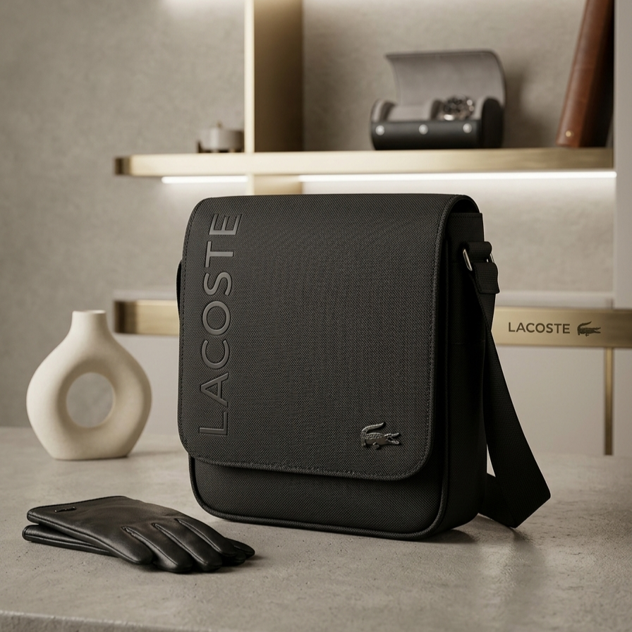 Sacoche homme URBAN Lacoste Style Black metal