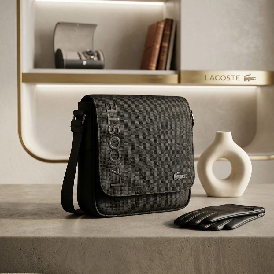 Sacoche homme URBAN Lacoste Style Black metal